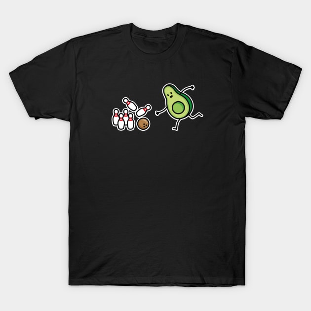 Funny bowling avocado cartoon bowling player gift T-Shirt by LaundryFactory